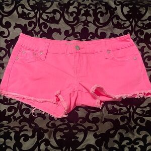 Tractr Hot Pink Jean Shorts